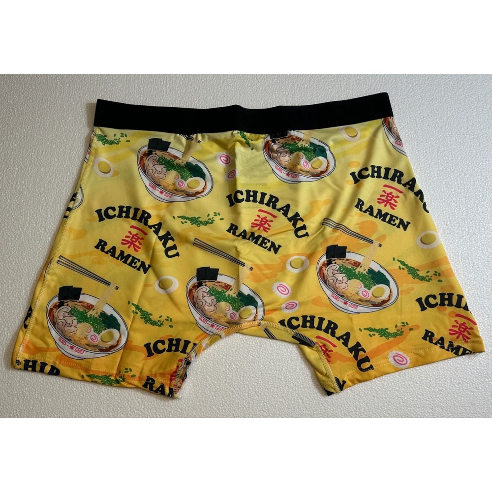 Naruto Shippuden Ichiraku Ramen Boxer Briefs Yellow Graphic Print‎ Size L